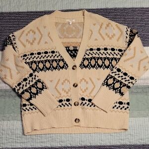 Maurices Beige and Black Knit Cardigan